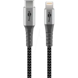 GOOBAY 49271 - Lightning USB-C™ Lade- und Synchronisations Vollmetall-Kabel, 1,