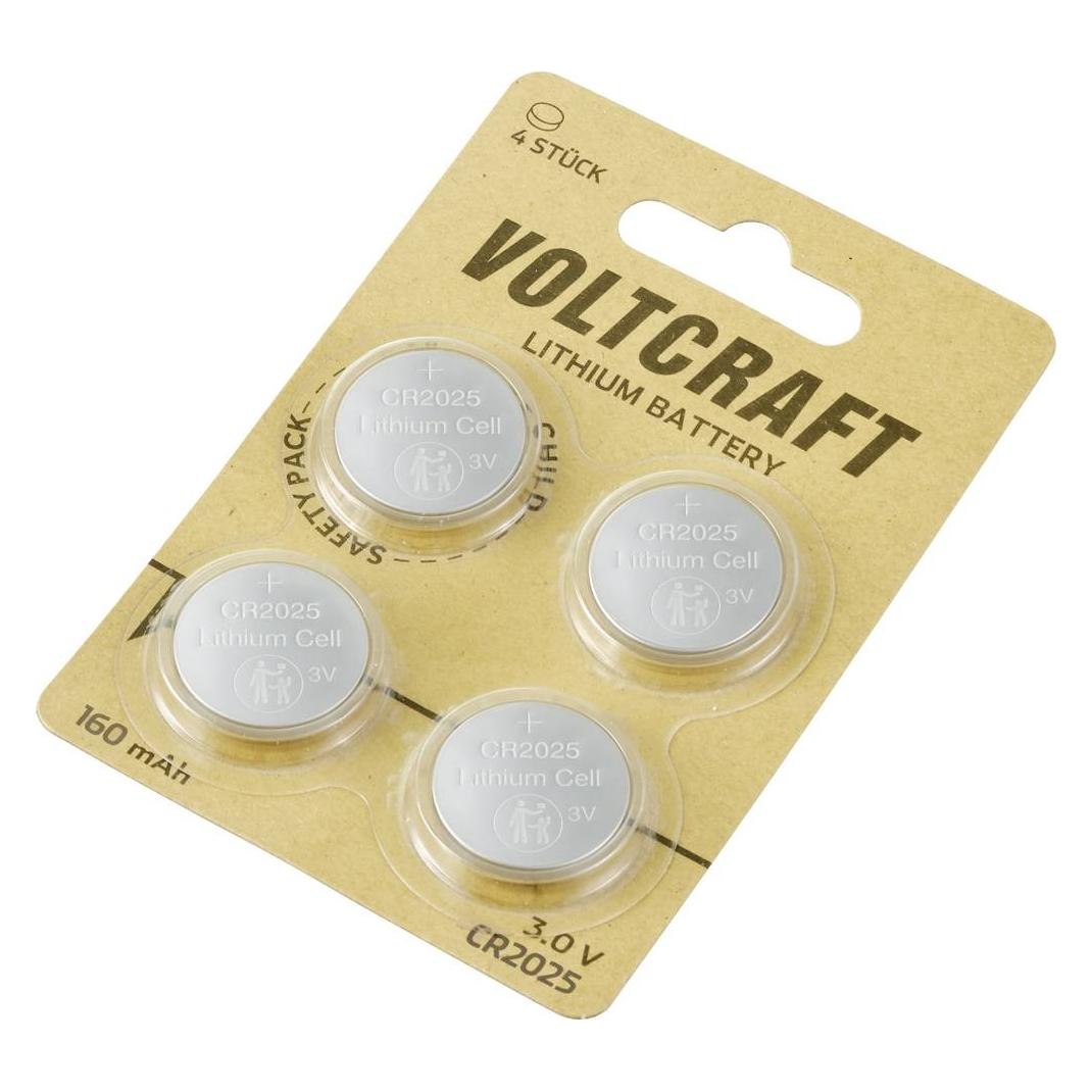 Voltcraft Knopfzelle CR 2025 3 V 4 St. 160 mAh Lithium LM2025 (4 Stk., CR2025, 160 mAh) (VC-12629380)