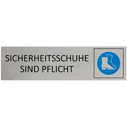 CombiCraft Aluminium Türschild Sicherheitsschuhe sind Pflicht 165x45mm mit 3M-Tape