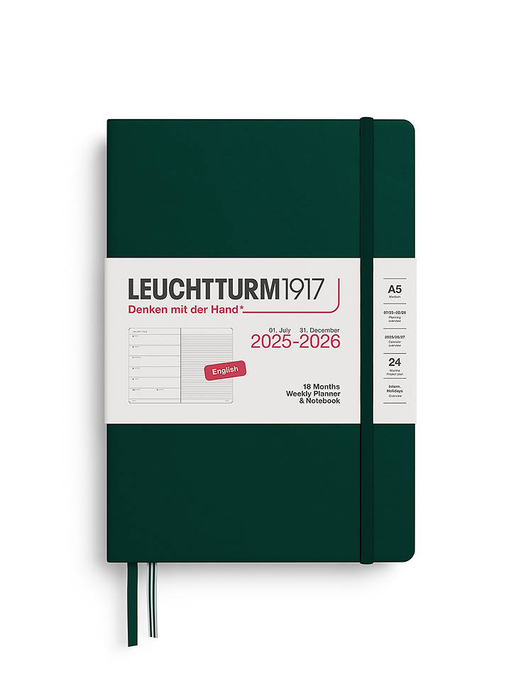 LEUCHTTURM1917 Wochenkalender & Notizbuch in Dunkelgrün - A5 - onesize