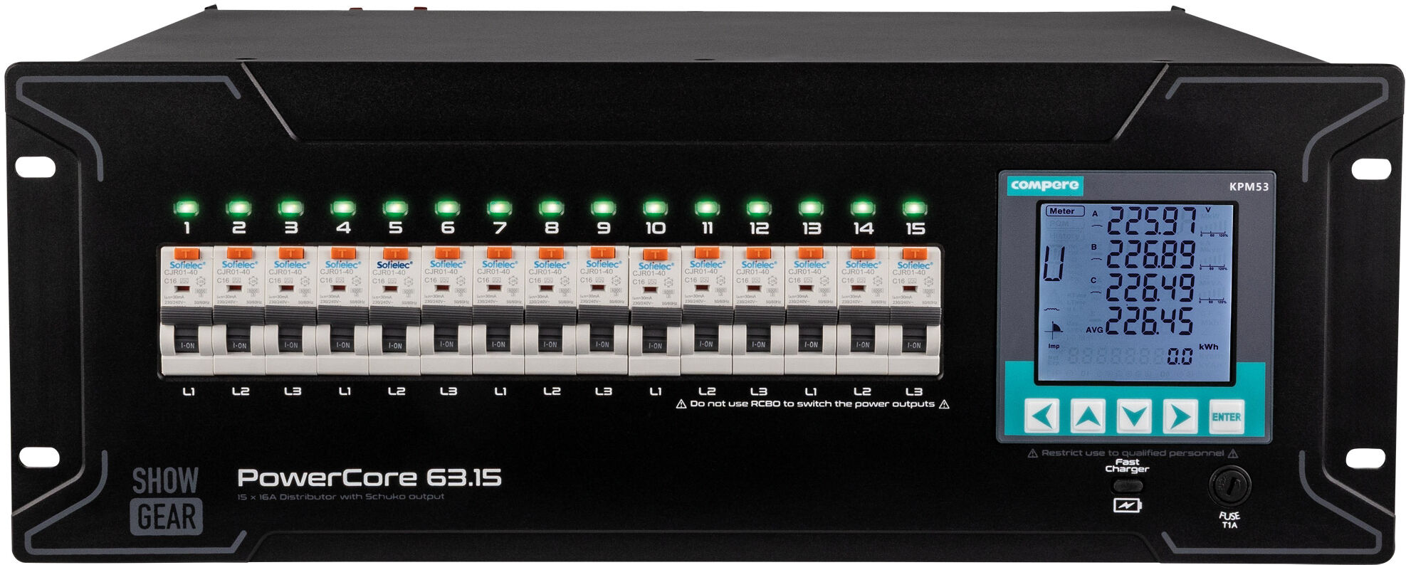 Showgear Powercore 63.15 15x Schuko Stromverteiler
