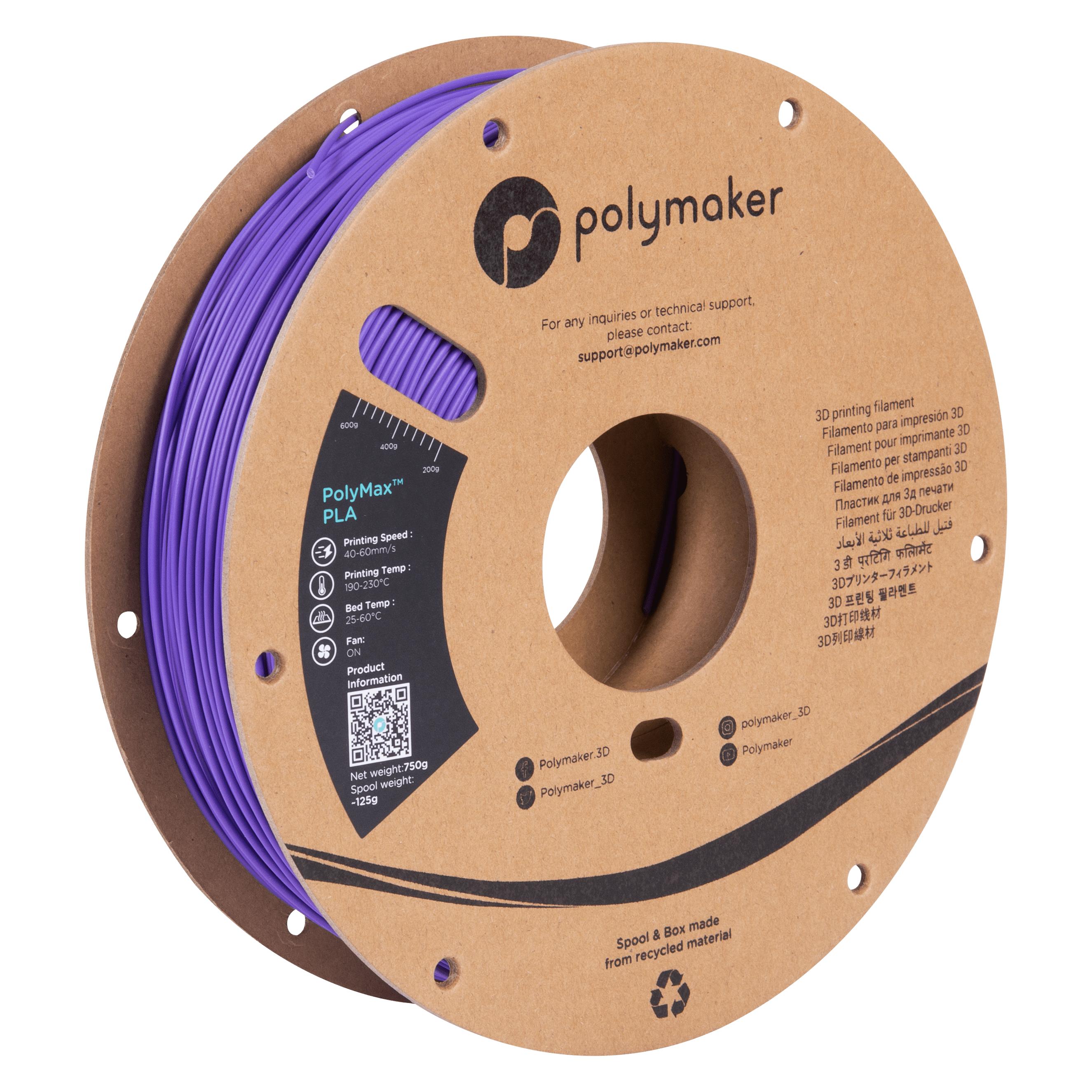 Polymaker PA06009 PolyMAX Tough Filament hohe Steifigkeit, hohe Zugfestigkeit (PLA, 750 g, 1.75 mm) (PA06009)