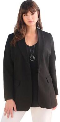 Plus Size Women's Plus Size Bendover Blazer by Roaman's in Black (Size 26WP)