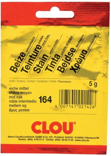 Teinture en poudre 164 chêne poudre moyenne poudre, hydrosoluble 5g Btl.CLOU (01510.00164.000010)
