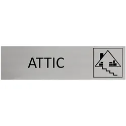 CombiCraft Aluminium Türschild Attic 165x45mm mit 3M-Tape zur Befestigung, einfache Kennzeichnung von Räumen und Bereichen