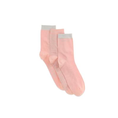Socken GUESS "3 PACK GLAM LUREX SOCKS", Damen, Gr. 39-42, g63m, silber lurex ya, Baumwollmischung, Glanzfaden, elastisch, Socken Socken, mit Glanzfäden