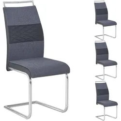 ESSZIMMERSTUHL ERZA 4er-Set dunkelgrau