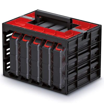 Kistenberg Tager Case Schrank für 5 Werkzeugorganisatoren mit Trennfächern 29x41,5x29,5 cm