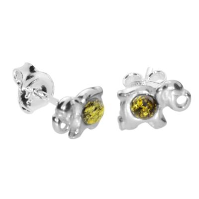 Paar Ohrstecker OSTSEE-SCHMUCK "Ostsee-Schmuck Ohrstecker Elefant Ohrstecker Elefant", weiß, Ohrringe, Damen, 8 x 6mm, Silber 925 (Sterlingsilber)