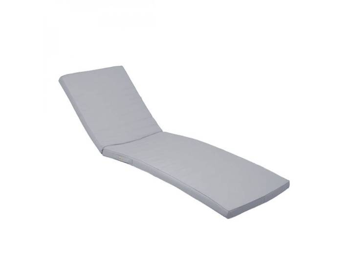 Coussin déhoussable pour bain de soleil transat - 183 x 60 cm - Gris clair - Linxor