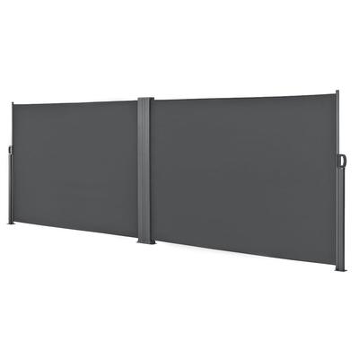 Helloshop26 - Doppelter Sichtschutz Sonnenschutz Sichtschutz aus Metall und Polyester 2 x 300 cm grau