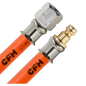 CFH Gasschlauch 52497, GSS 200, Schnellkupplung, max. 10 bar, 2m, für Butan- & Propangas, LG 1/4 Zoll & Sticknippel