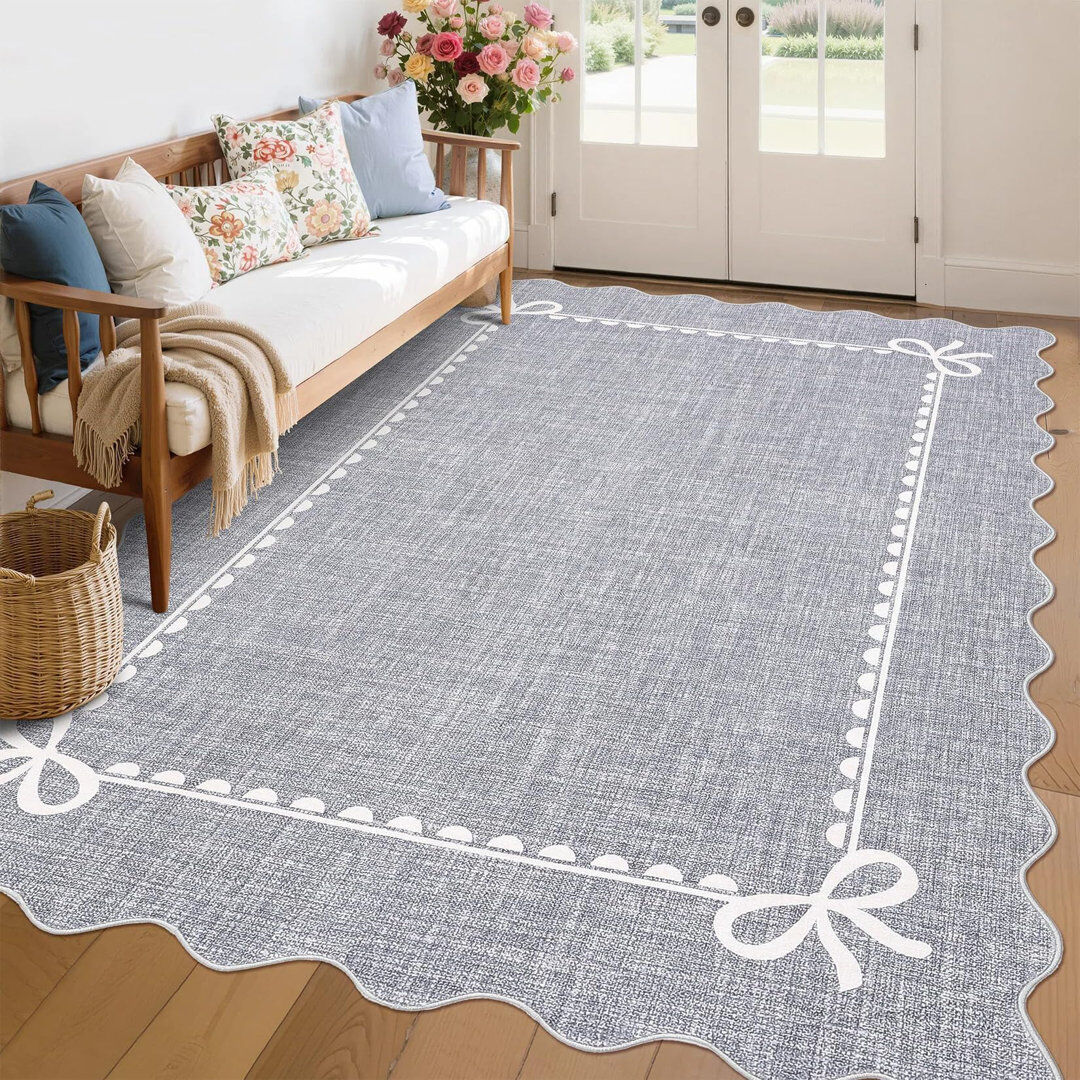 Bloomsbury Market Machine Printed Area Rug Gray Rectangle 200 x 290 cm