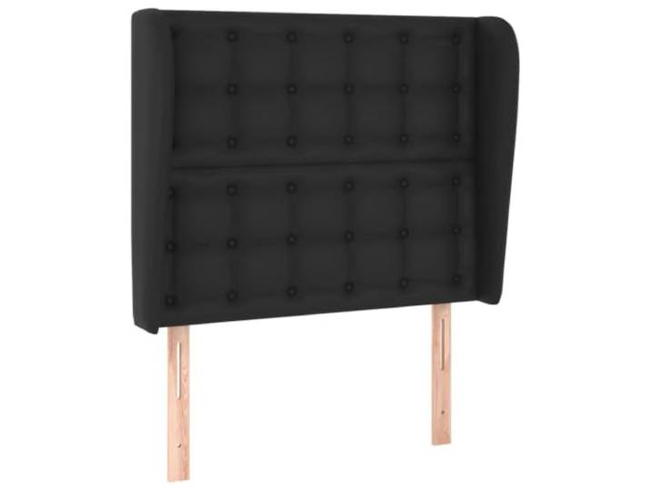 Makastle Kopfteil mit Ohren Schwarz 103x23x118 cm Kunstleder Höhenverstellbar