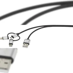 renkforce 3-in-1 Micro-USB/Lightning/USB-CTM Lade- & Sync-Kabel 0.5 m