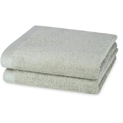 Handtücher ROSS "Doubleface, Uni/Streifen", beige (birkengrün), B:50cm L:100cm, Frottier, Baumwolle, Handtücher, aus feinster Baumwolle