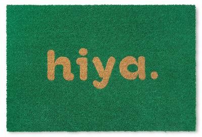 TOWN & COUNTRY TERRA Hiya Painted Welcome Outdoor Door Mat, Natural Coir Mat