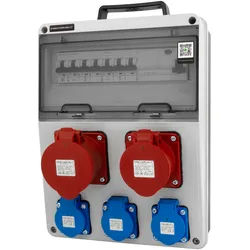 Baustromverteiler 16A 32A CEE 3x230V Stromverteiler mit Halterung gesichert Wandverteiler Doktorvolt DV-8126-F
