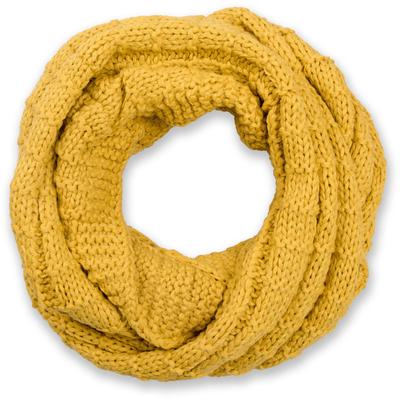 Strickschal STYLEBREAKER "Strick Loop mit Karomuster", Damen, gelb (curry), Obermaterial: 100% Viskose CV., Modisch, Modetücher