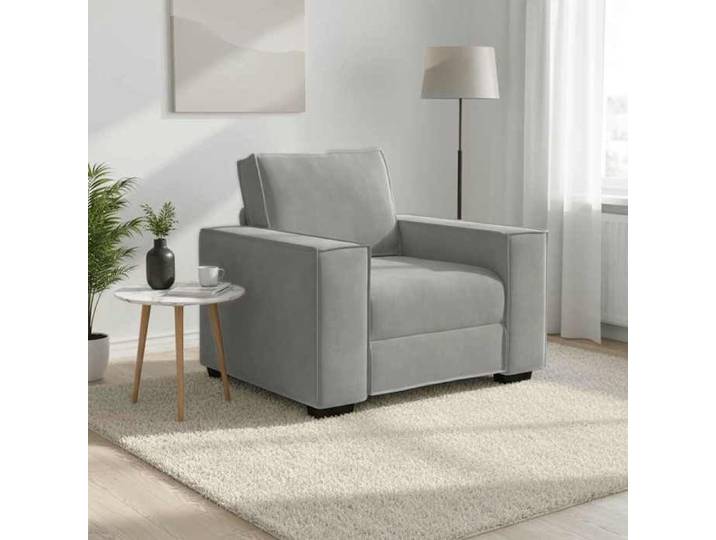 Promo 2026 Fauteuil 99x78x84 cm - Chaise de canapé Gris clair 60 cm Velours 7780