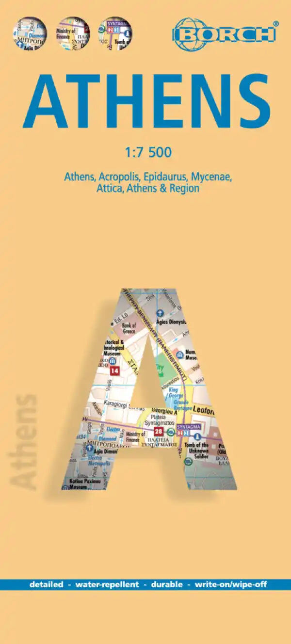 Plan plastifié - Athènes   Borch Maps