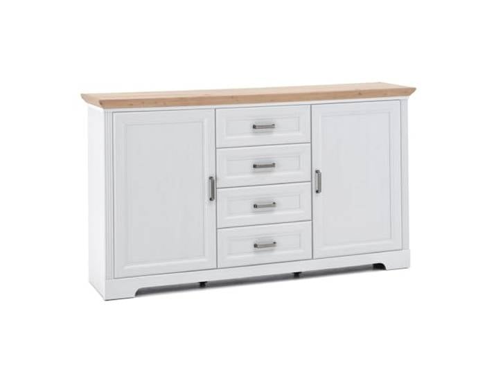 Lomadox Kommode Sideboard Pinie weiß mit Eiche