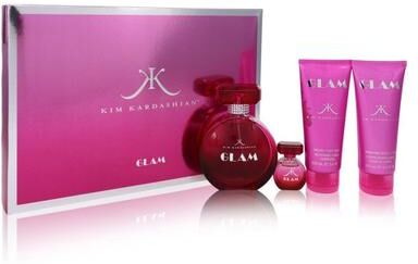 Glam 4 Pcs Gift Set by Kim Kardashian for Women Standard Eau De Parfum for Women