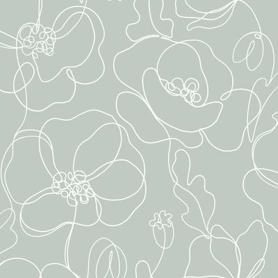 Fine Decor Cyrene Sage Linear Floral Wallpaper - 396 x 20.5