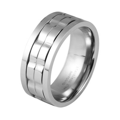 Fingerring AKZENT "Milos, langlebig" Gr. 62, silber (silberfarbig), Fingerringe, Herren, 62, Edelstahl, Fingerring