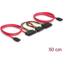 SATA-Kabel Delock 2x SATA 22pin -> 2x SATS 7Pin +15Pin Power