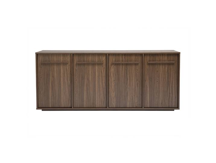 Buffet finition bois foncé noyer 4 portes L180 cm LOTHAIRE