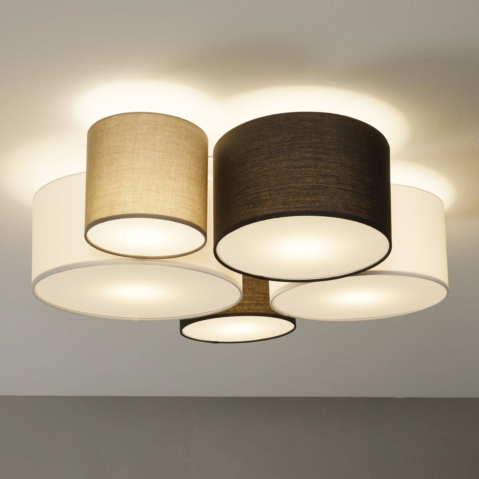 Trio Lighting Ceiling Light Hotel, dimmable, Living / Dining Room, Textile / fabric / silk, Modern, Ceiling Light