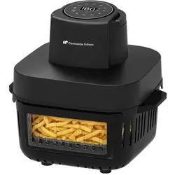Continental Edison CEFR642G Glas-Heissluftfritteuse – 1600 W – 6 l und 4,2 l – Schwarz, Fritteuse, Schwarz