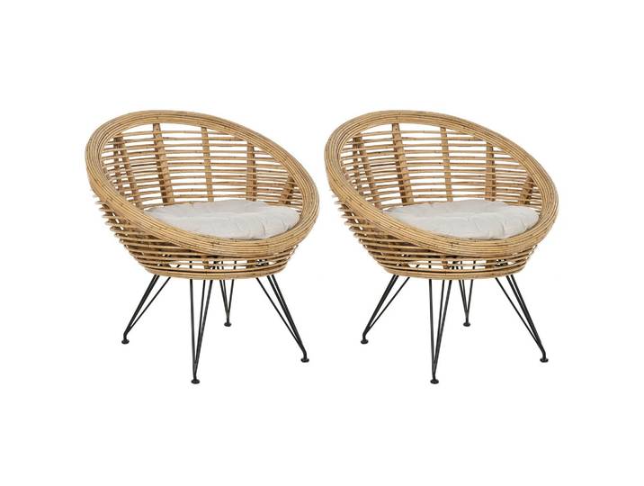 GARTENSTUHL 2er-Set Rattan helles beige Maratea