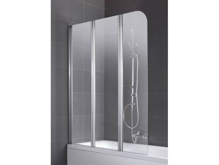 Badewannenaufsatz WELLTIME Summer , grau (chromfarben), B:120cm H:150cm, Duschwände, Badewannenaufsatz, Duschabtrennung für Badewanne, Spritzschutzwand für Badewanne