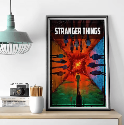 Inspire Curations Stranger Things Canvas Poster Retro TV Show Wall Art For Bedroom & Cafe Decor z3 30x40cm
