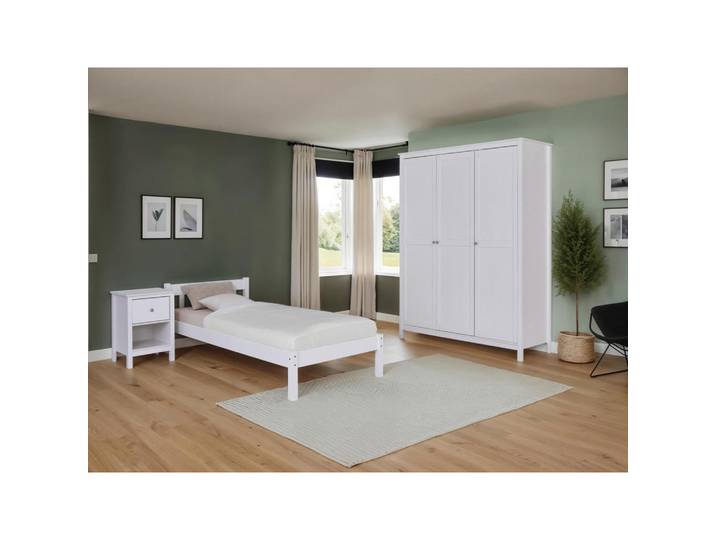 Mid.you Einzelzimmer, Weiß, Holz, Kiefer, massiv, 5 Fächer, Schlafzimmer, Schlafzimmer Komplett