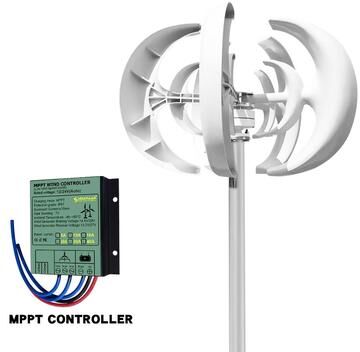 Inspired Finds 5000W Vertical Wind Turbine Generator 12V 24V Small Windmill For Home, Farm & Off Grid Energy With MPPT Controller 24v with Controller 5000w