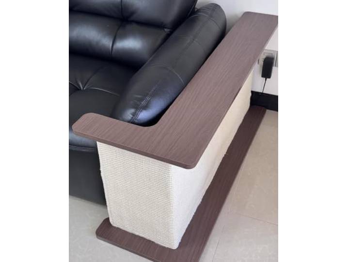 Elitix Kratzschutz Sofa Katze Brauner Beistelltisch mit Kratzmöglichkeit Katzensicherer Eck-Beistelltisch mit Sisal-Kratzfläche für Katzen(100cm(39 3/8 ))