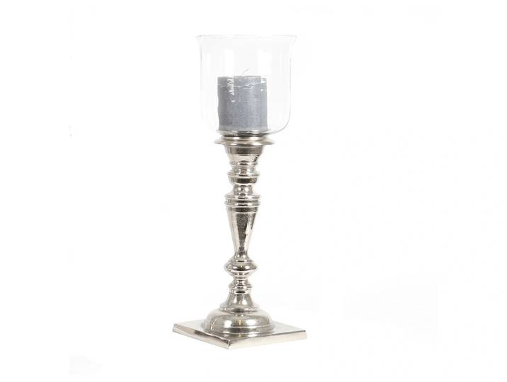 Kerzenständer Bodenleuchter mit Glas, Aluguss Decofinder