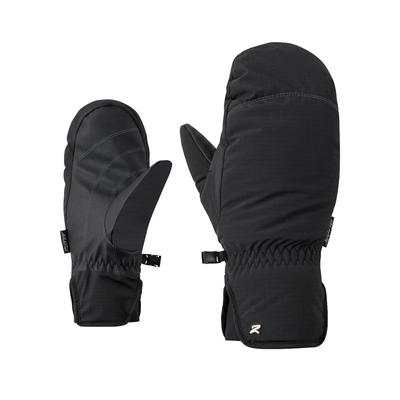 Fäustlinge ZIENER "KINNY-Z PrimaLoft DAMEN", Damen, Gr. 7.5, schwarz, Kunstfaser, Handschuhe Fäustlinge, wasserabweisend, windabweisend, extra warm, weich