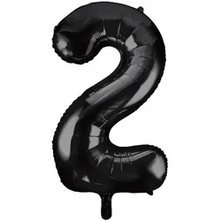 XL Folienballon Zahl 2 schwarz