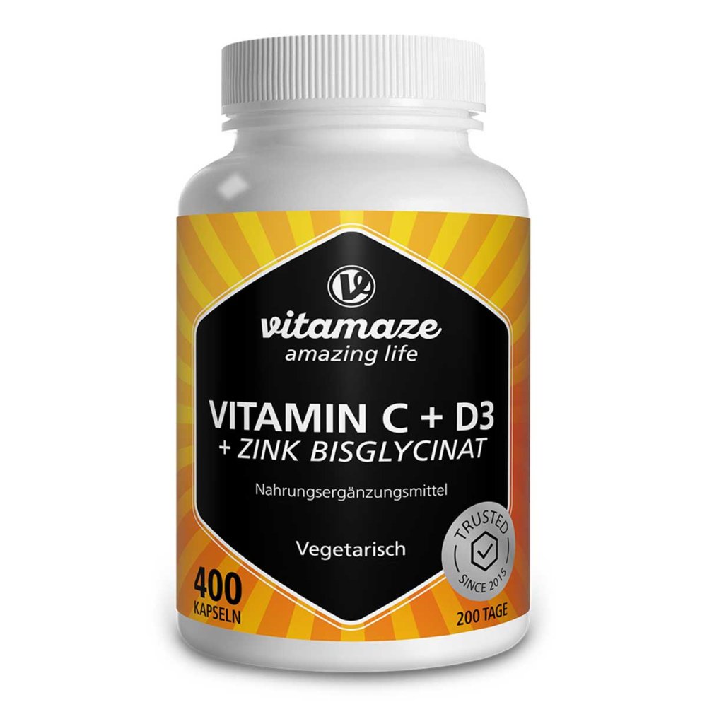 Vitamaze GmbH Vitamin C 1000mg + D3 + Zink Bisglycinat Kapseln 20411308