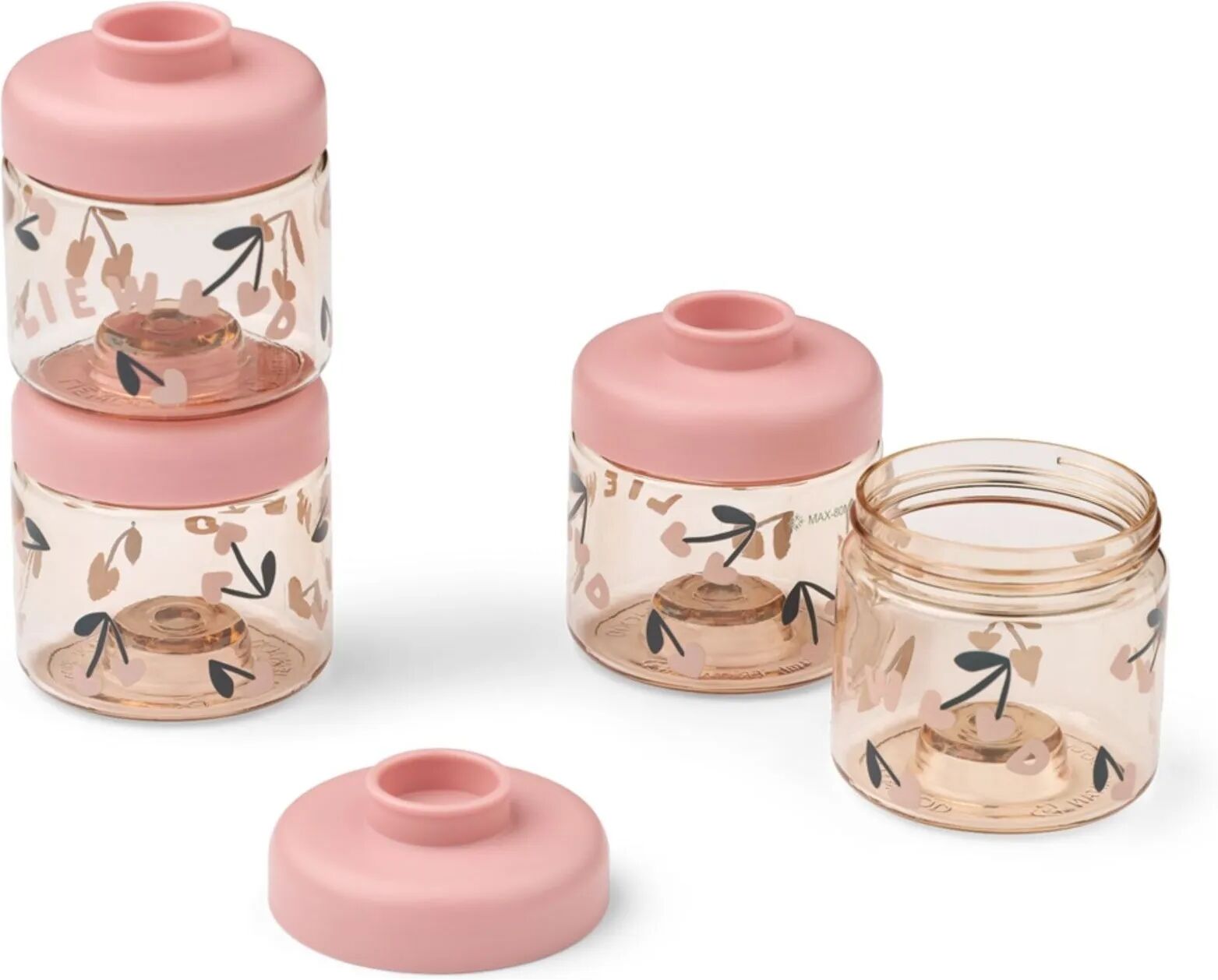 Liewood Pots de conservation Dominique - Set de 4 Cherry heart/Rosey taille unique