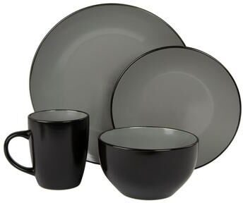 10 Strawberry Street 16-Piece Two Tone Coupe Dinnerware Set
