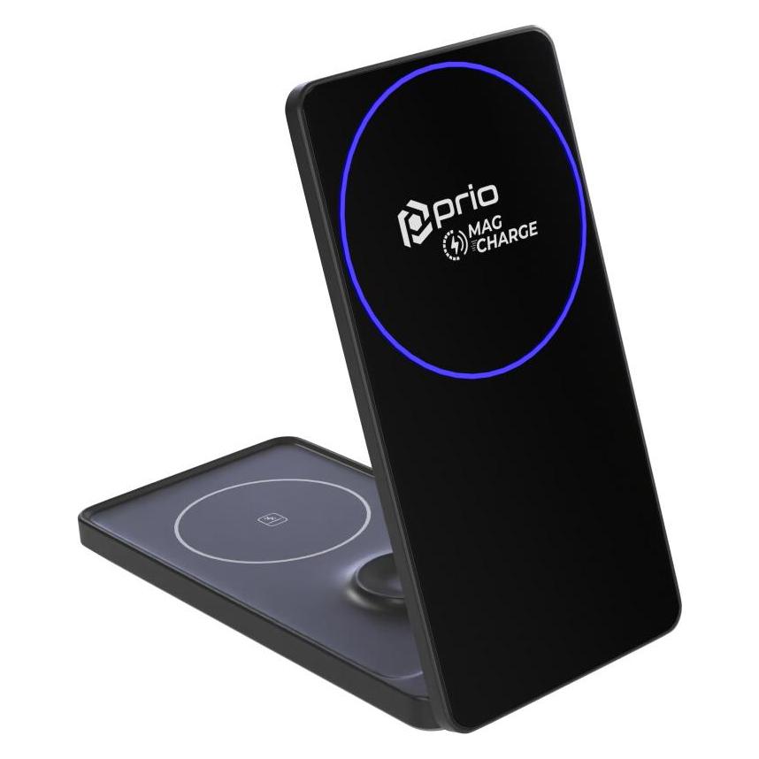 prio 3 in 1 kabelloses Schnellladegerät MAG schwarz (15 W) (PWC-1603)