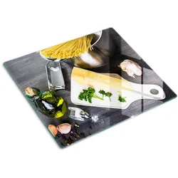 GLASPLATTE 60x52 cm Nudeln mit Knoblauch