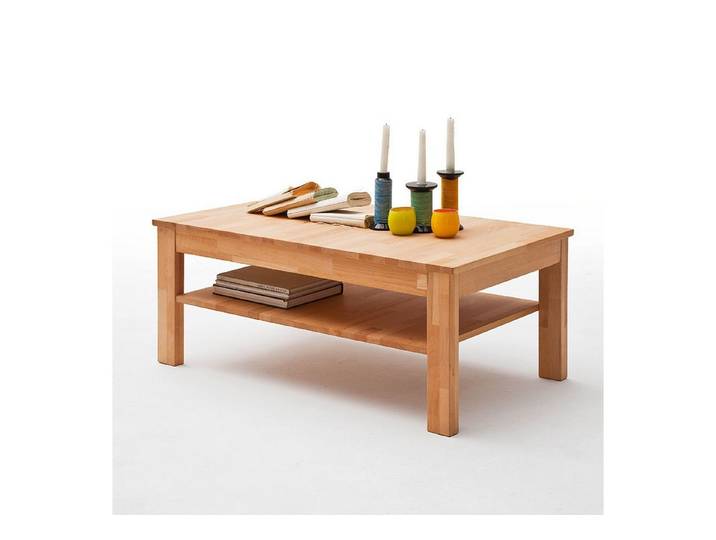 MCA furniture Couchtisch Couchtisch Fenja Beistelltisch Kernbuche keilverzinkt massiv 104x62 cm