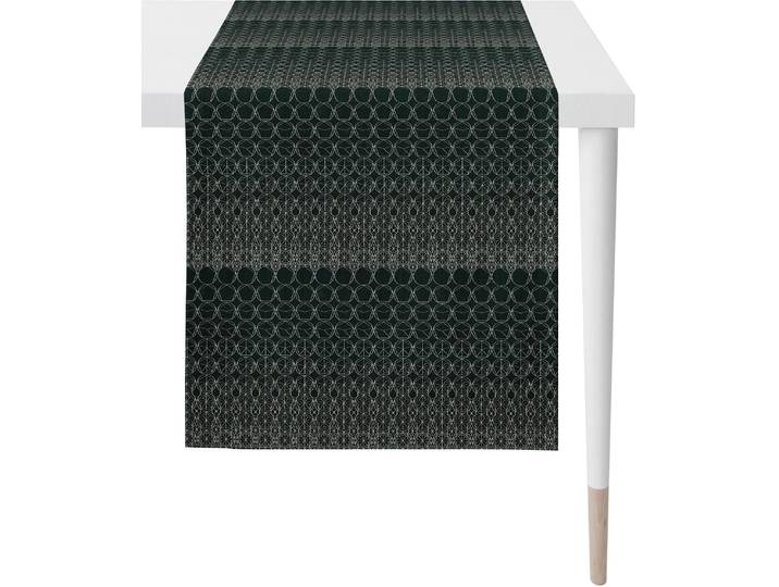 Tischläufer APELT 1308 Loft Style, Jacquard , schwarz (schwarz, anthrazit), B:48cm L:140cm, Polyester, Tischdecken, Tischläufer, Fleckschutz