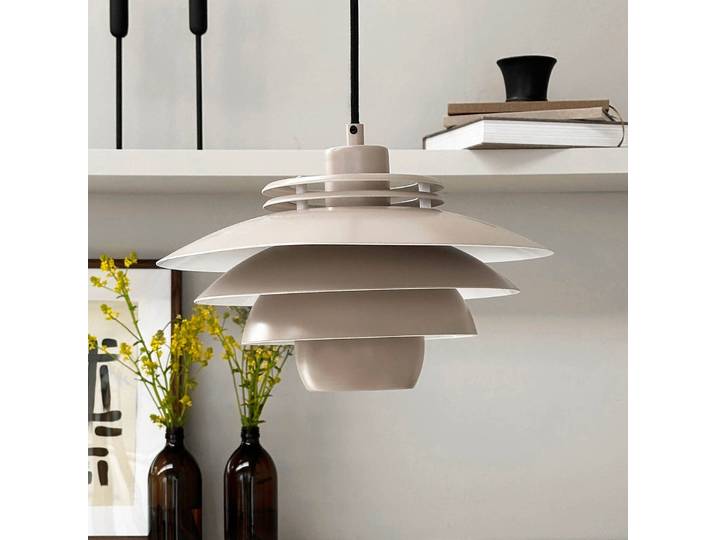 Design hanglamp Ejka mini, dimbaar, crème / amber, Woon-/ Eetkamer, metaal, Design, hanglamp